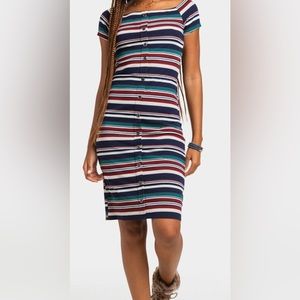 NWOT As U Wish Striped Ribbed Midi Dress - Size Large